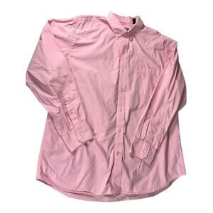 IZOD Mens Shirt Size XL Pink Classic Premium Essentials Button Down Casual